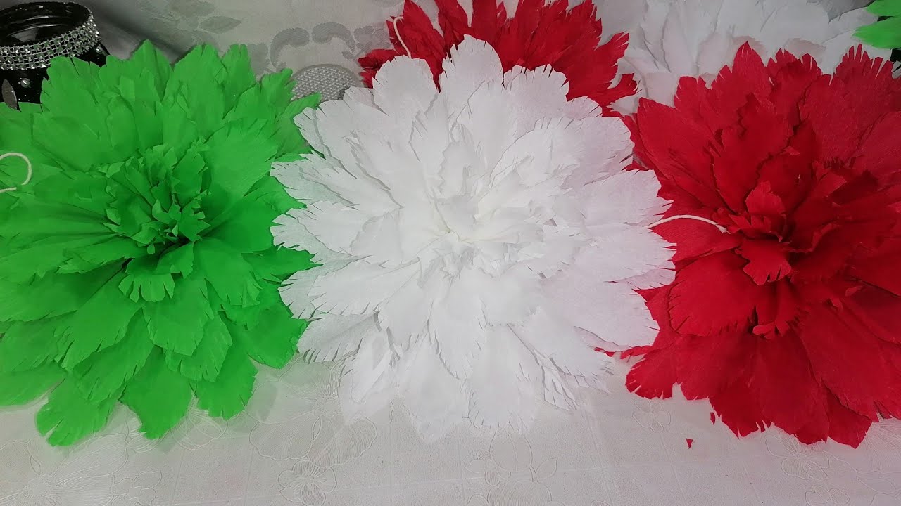 FLORES GRANDES de papel crepe para la virgen de Guadalupe