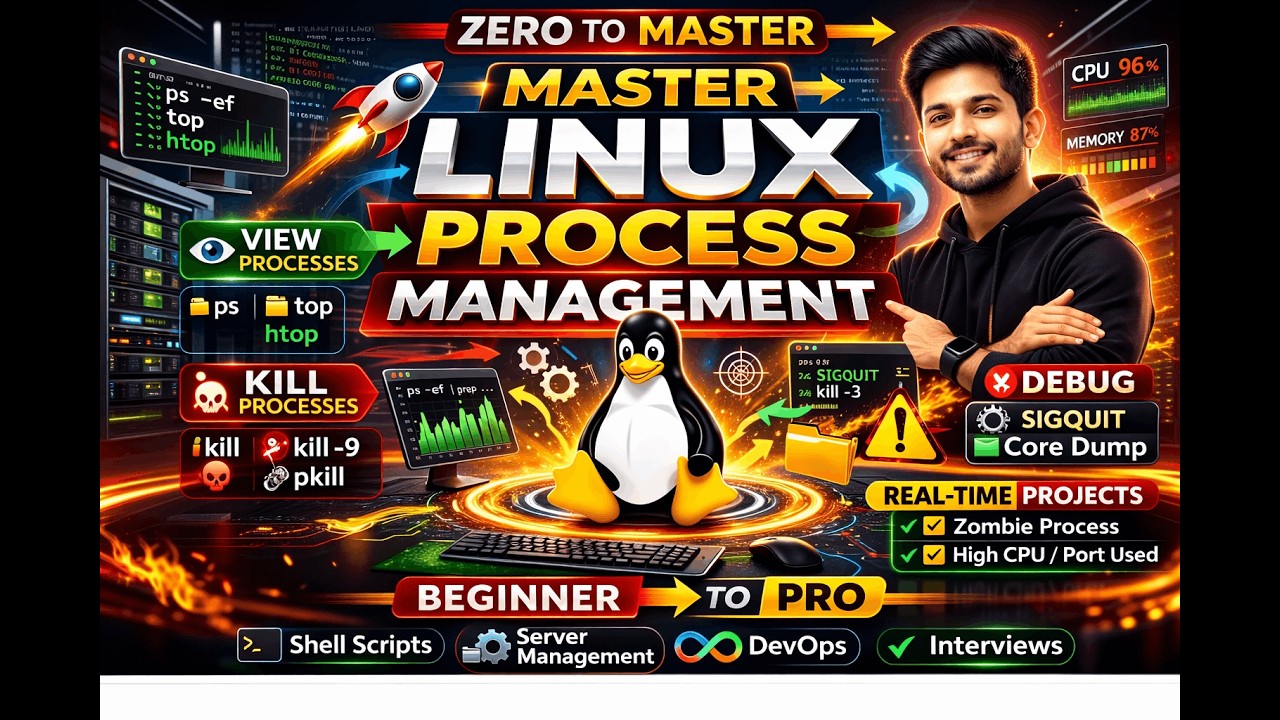 Master Linux Process Management Like a DevOps Pro 🔥 | ps, top, kill, nice Explained