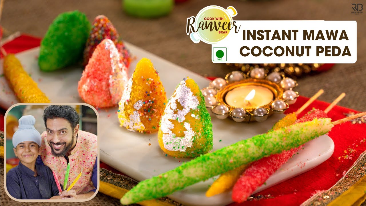 Instant Mawa Coconut Peda | Instant Mawa & Coconut Peda | Mawa Phuljari bonus recipe | Chef Ranveer