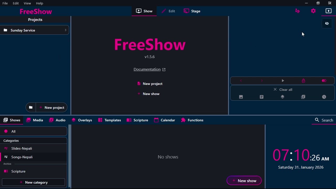 Installing FreeShow with Nepali songs and bible