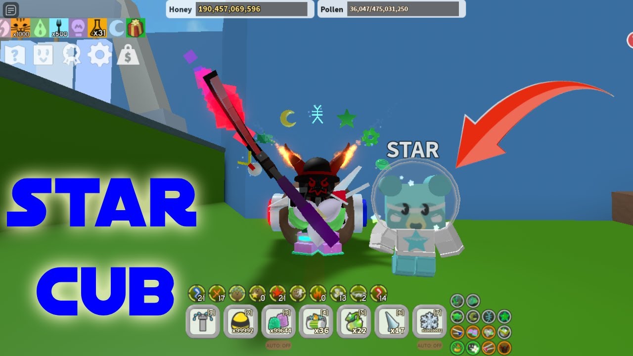 Getting the STAR CUB BUDDY SKIN (Bee Swarm Simulator Test Realm)