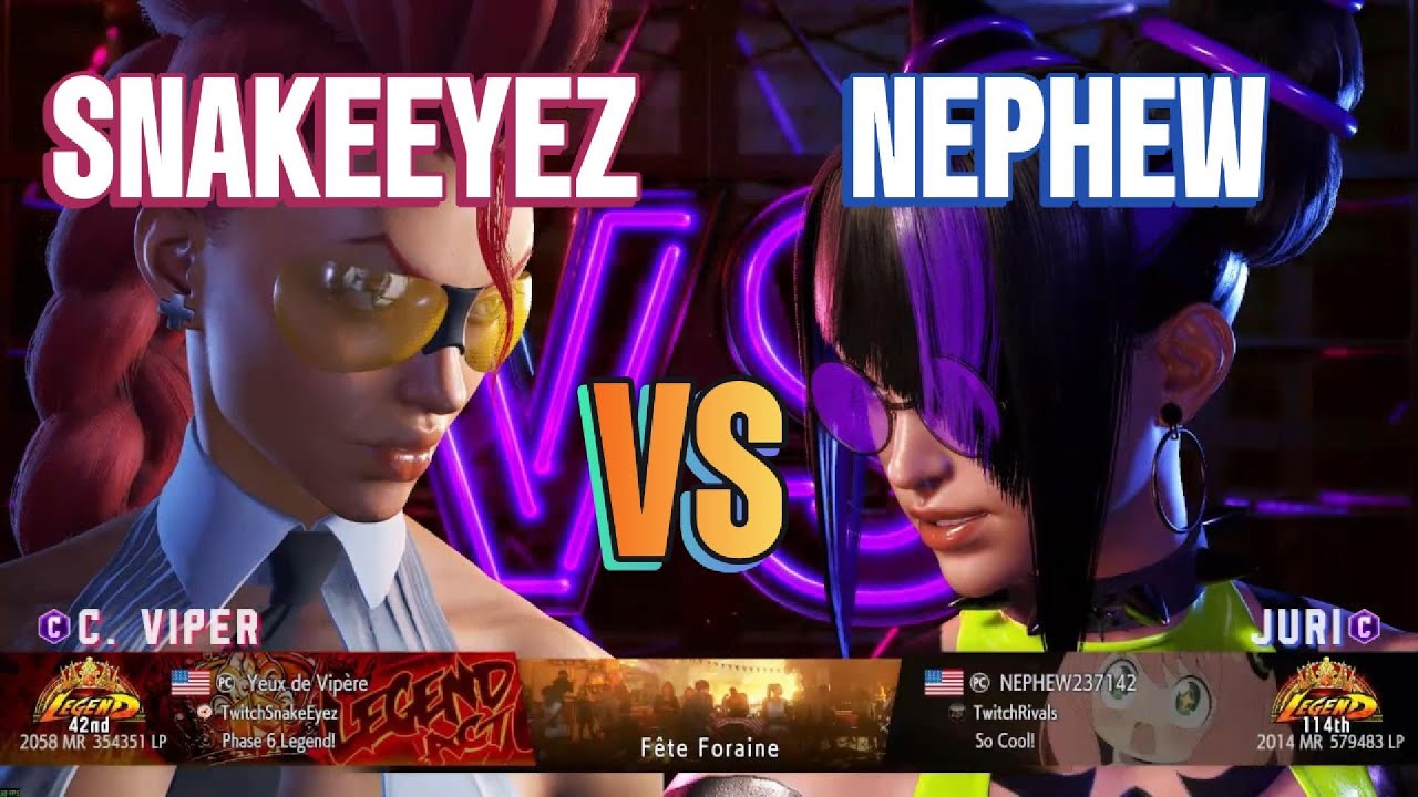 SF6 SnakeEyez (C. Viper) vs Nephew (Juri) - Modded High Level Street Fighter 6