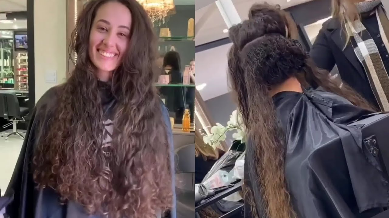 Carine cuts her hair