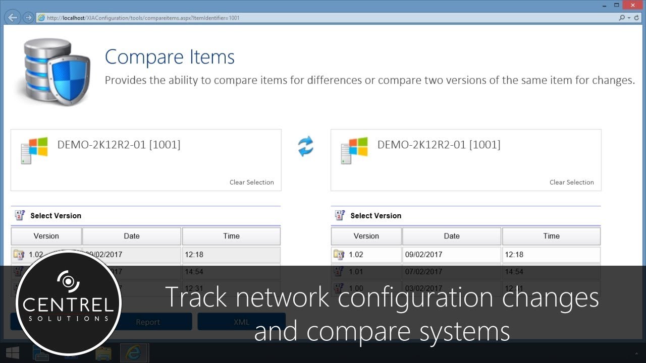 Server Configuration Comparison Tool - Software #xiaconfiguration