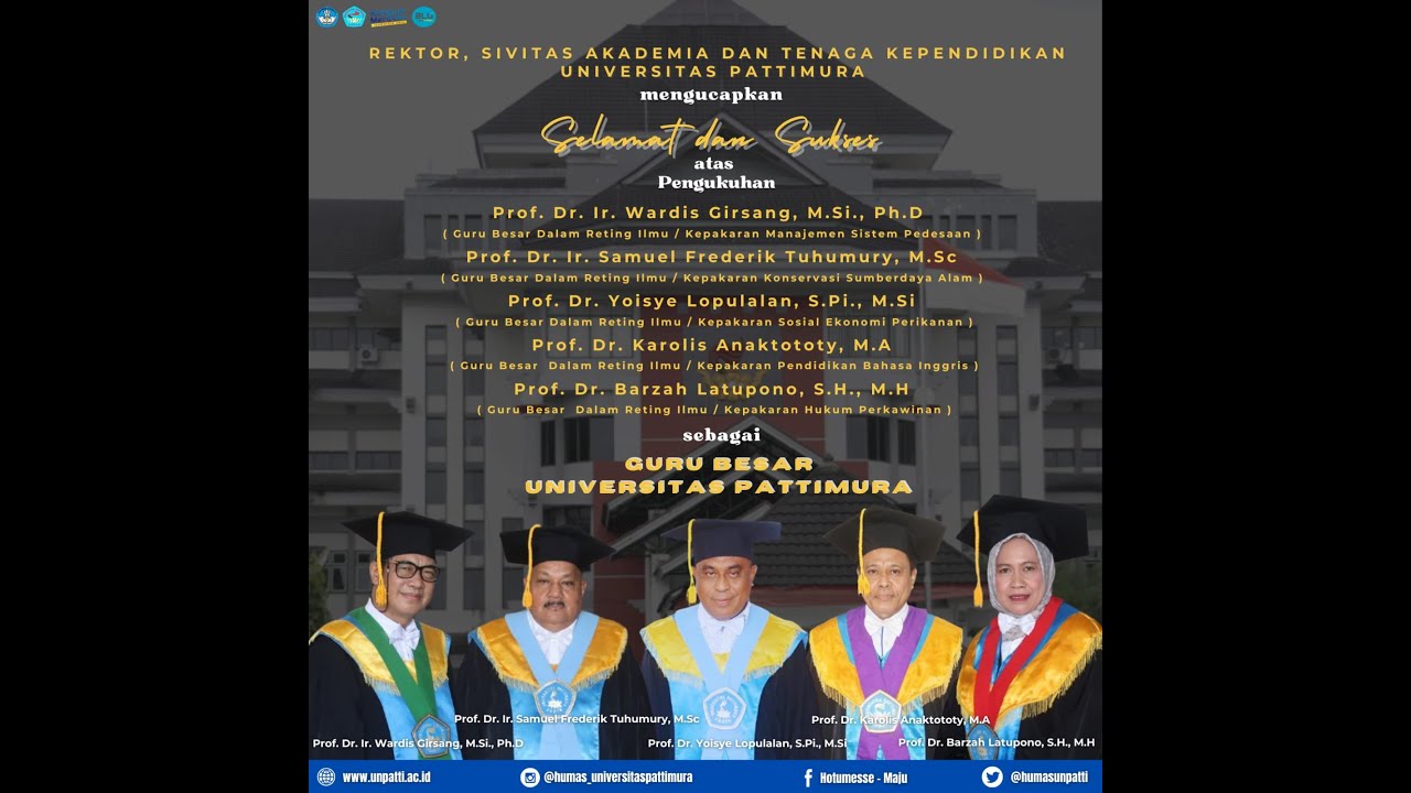 Pengukuhan Guru Besar Universitas Pattimura - Januari 2025