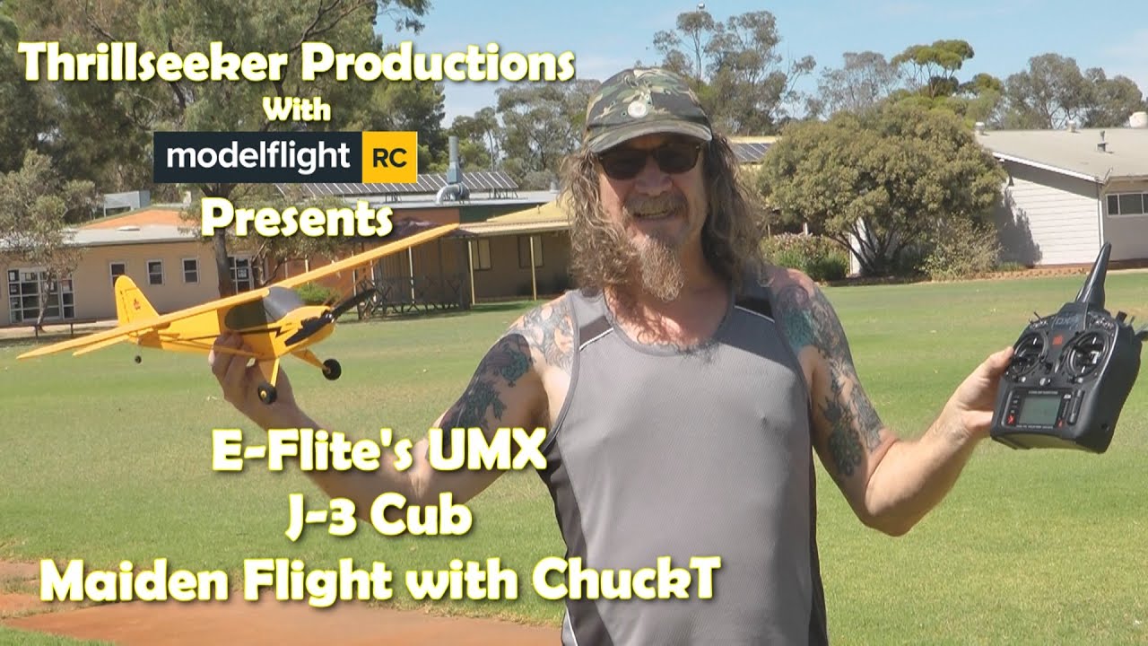 E-Flite  UMX J 3 Cub Maiden Flight with ChuckT