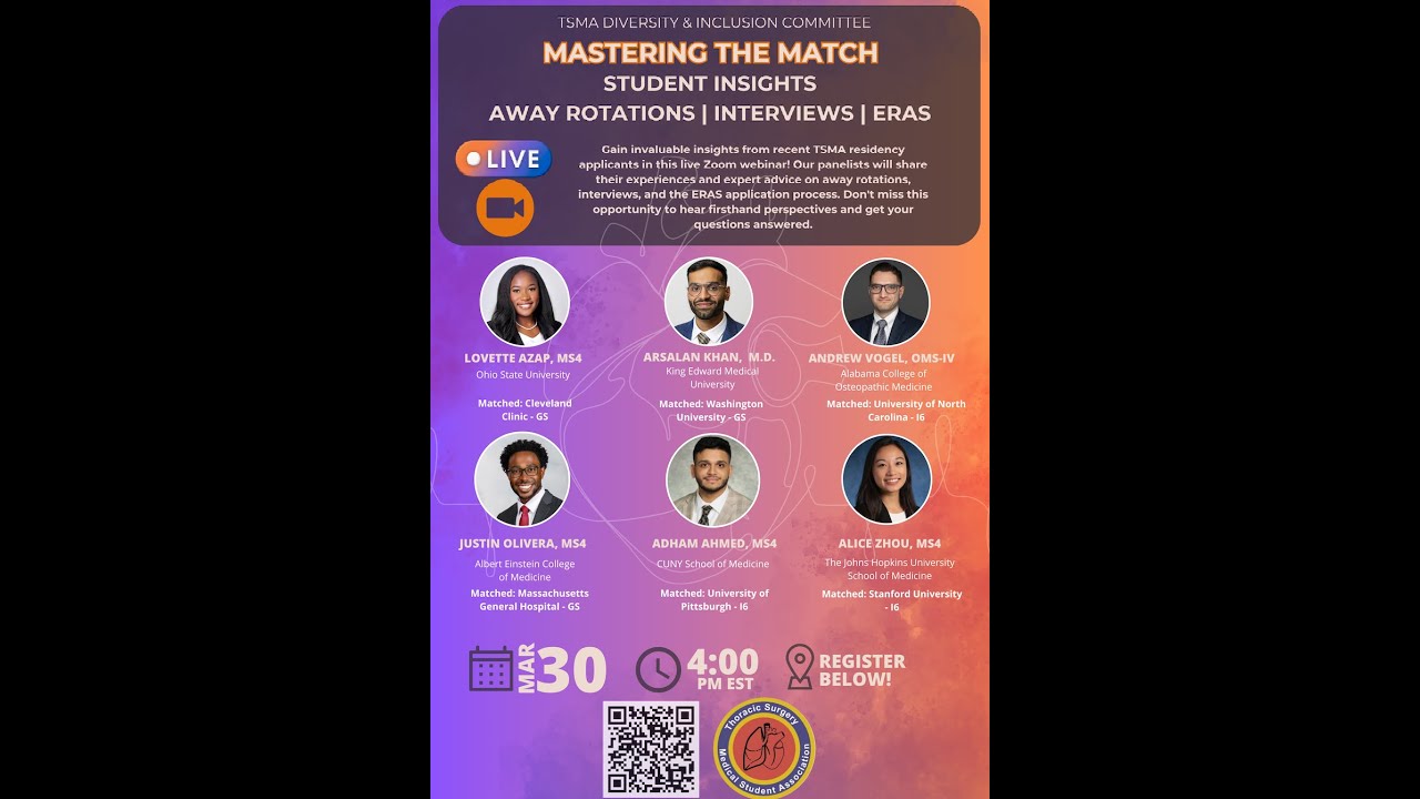 2025 TSMA Mastering the Match -- Cardiac & Thoracic Breakout Room Recordings