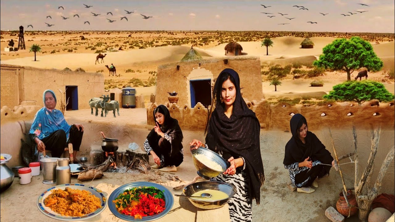 Beautiful Women Morning Routine Of Pakistan | Village Life In Pakistan | Traditional Old Desert Food
