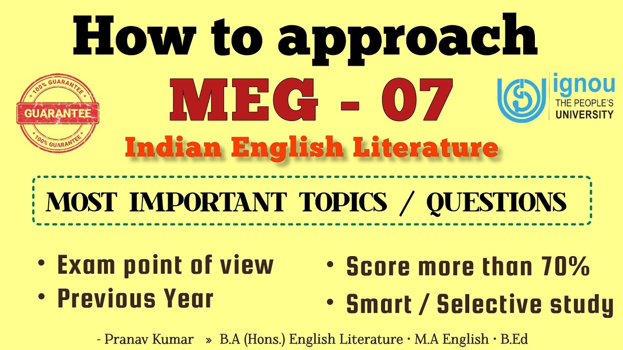 MEG 07 | IGNOU MEG 7 Important Questions, Important topics. How to score Good marks in Term End Exam