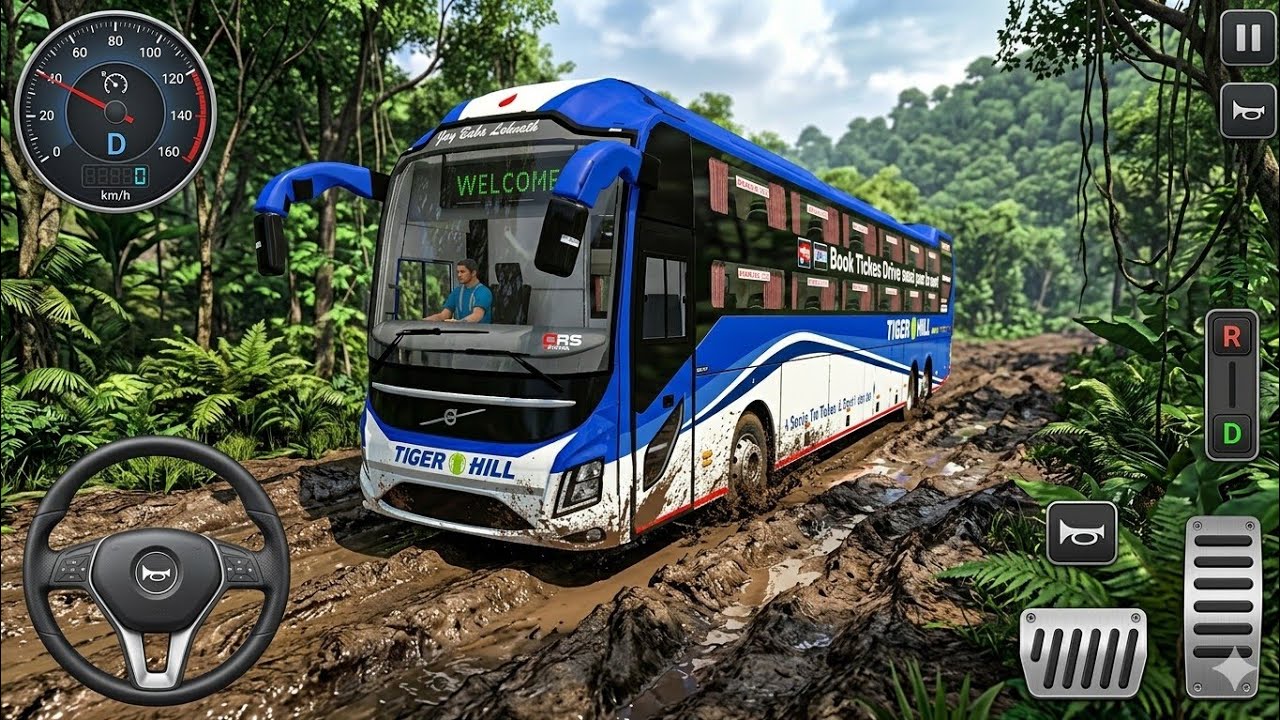 Volvo Saha Travels Bus | Jungle Mud Off-Road Drive 😱 | BUSSID Gameplay 