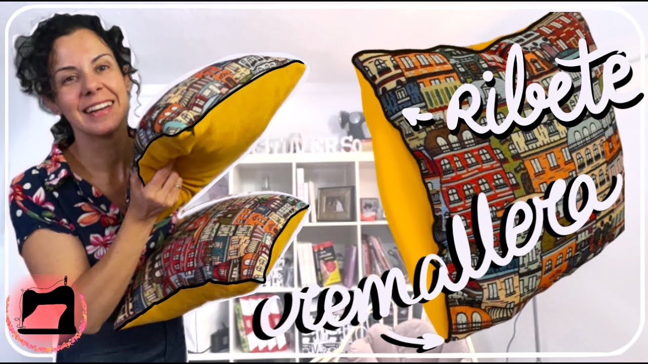 Cose cojines con ribetes y cremallera.