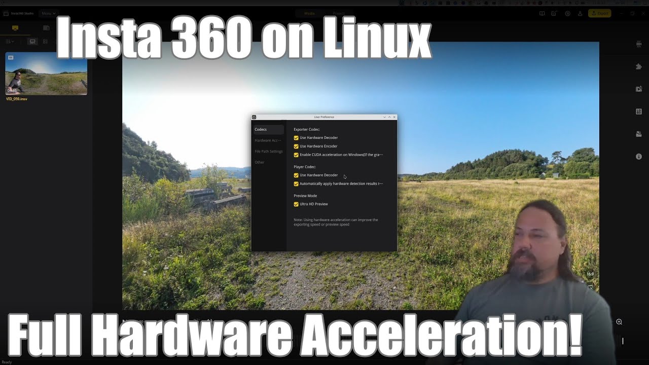 Insta 360 Studio in Bottles on Linux
