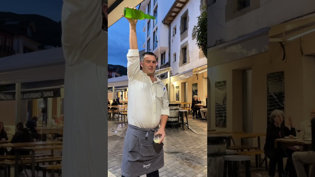 Witness the extraordinary pouring of Asturian cider. #asturias #cider #ciderpouring #spain #travel