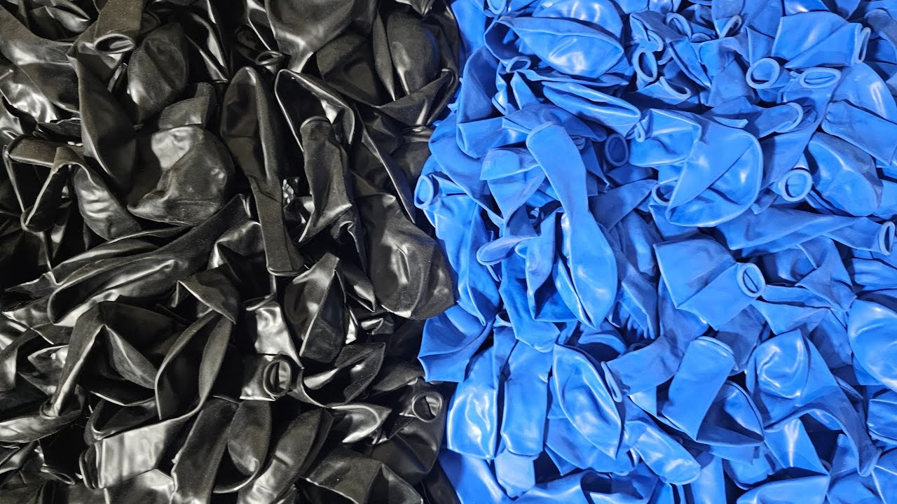 5 Minutes Satisfying ASMR Unboxing Black and Blue Balloons 🎈