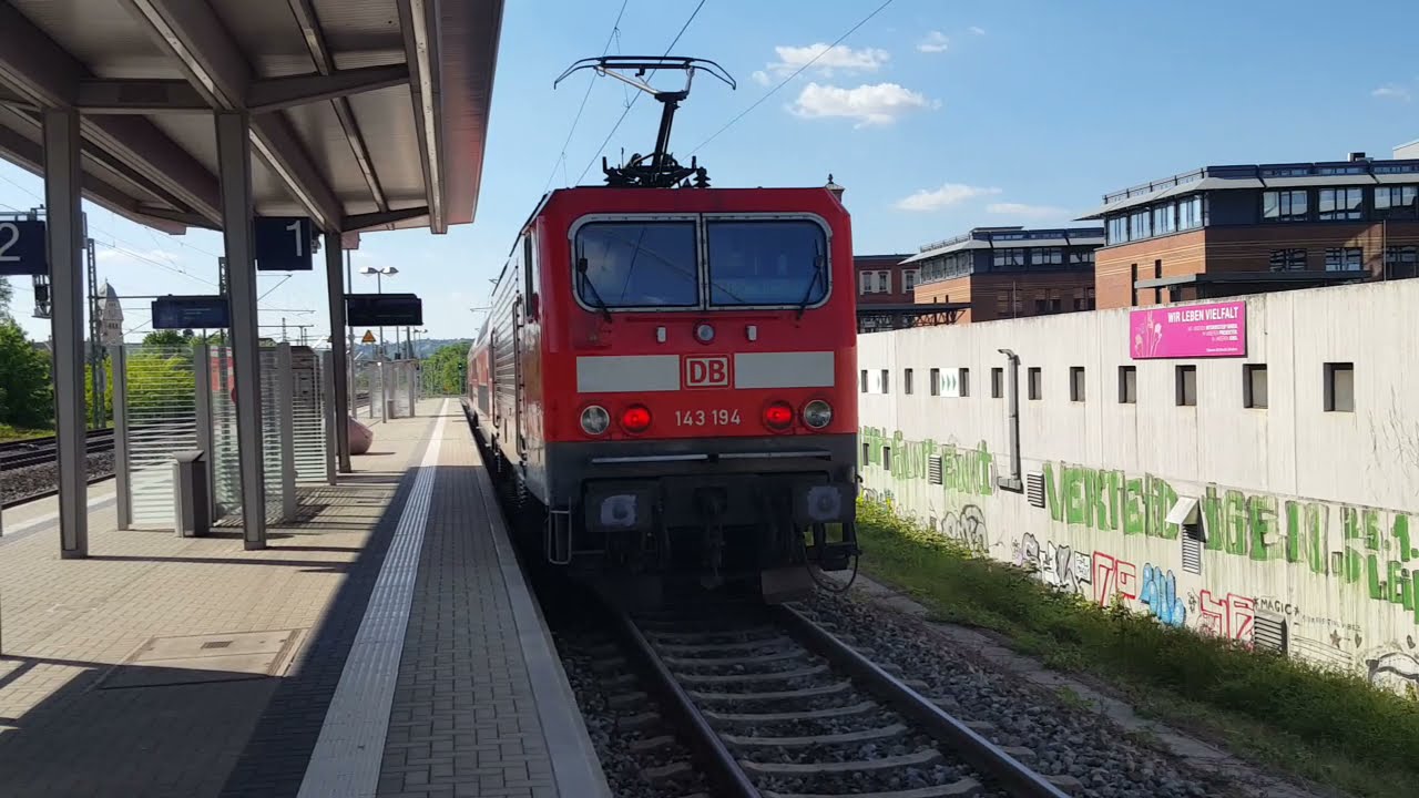 Dresden S-Bahn mit BR143 in Dresden-Piesche: S1 Mei&szlig;en Triebischtal