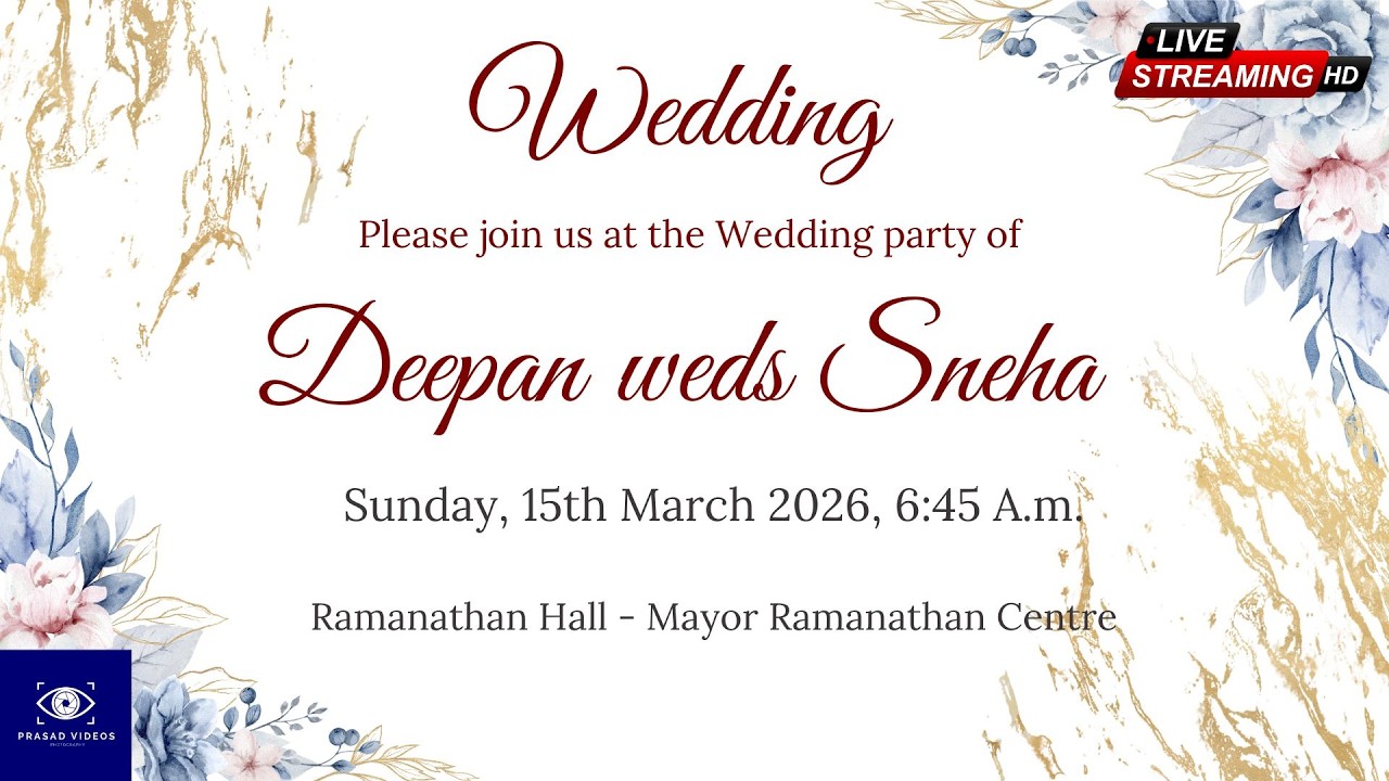 Wedding Of Deepan weds Sneha