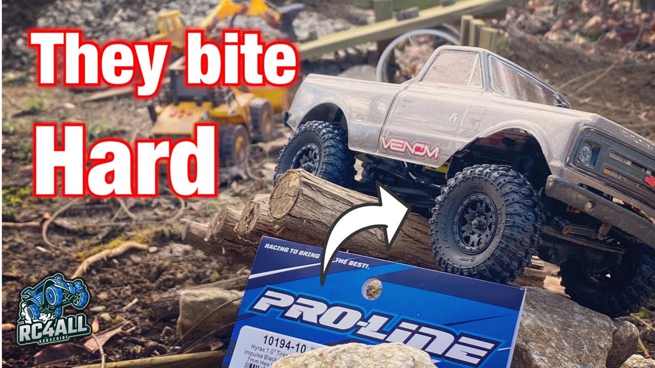 Testing the NEW Pro-Line Hyrax 1.0 tires on Axial SCX24 RC crawler