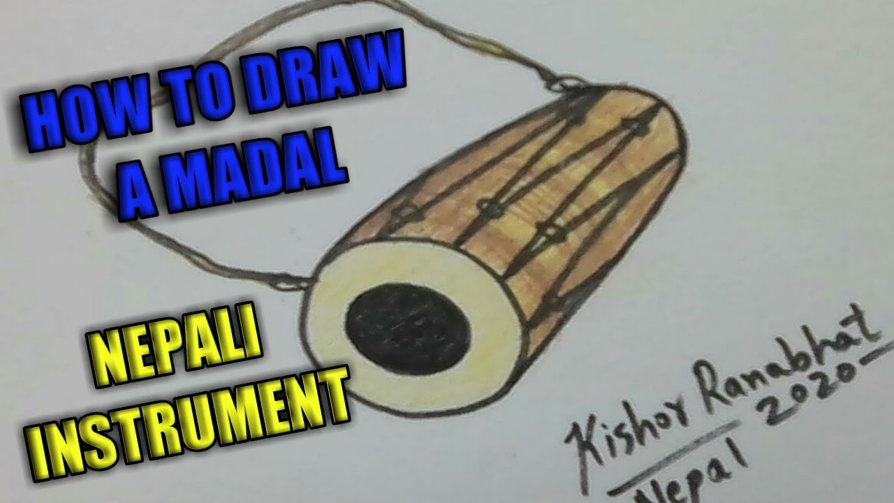 How to draw a Madal ( मादल ) from Number 6 ? Easy Drawing step by step.