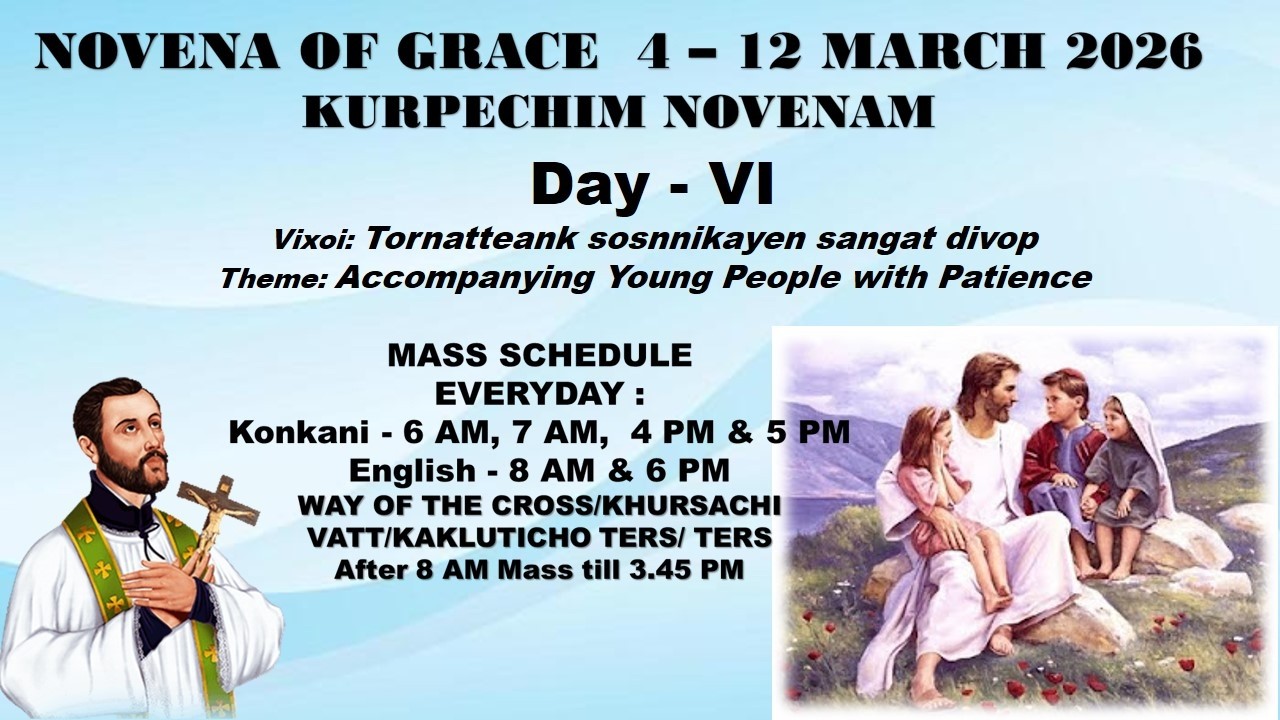 4 PM Konkani Mass | Dis 6 - Kurpechim Novenam | Basilica of Bom Jesus - Porne Goy | 9 March 2026