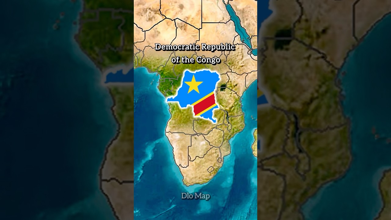 Flag Map of Democratic Republic of the Congo