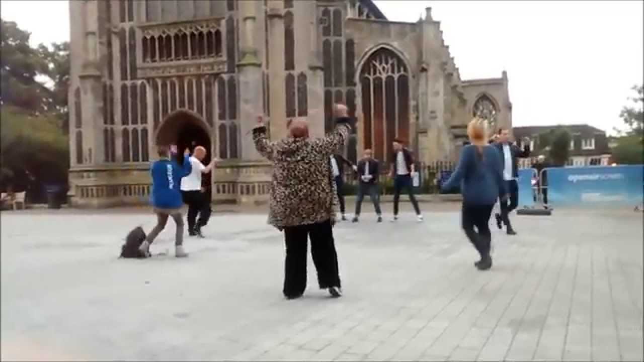 Funny pair dancing about near the forum norwich