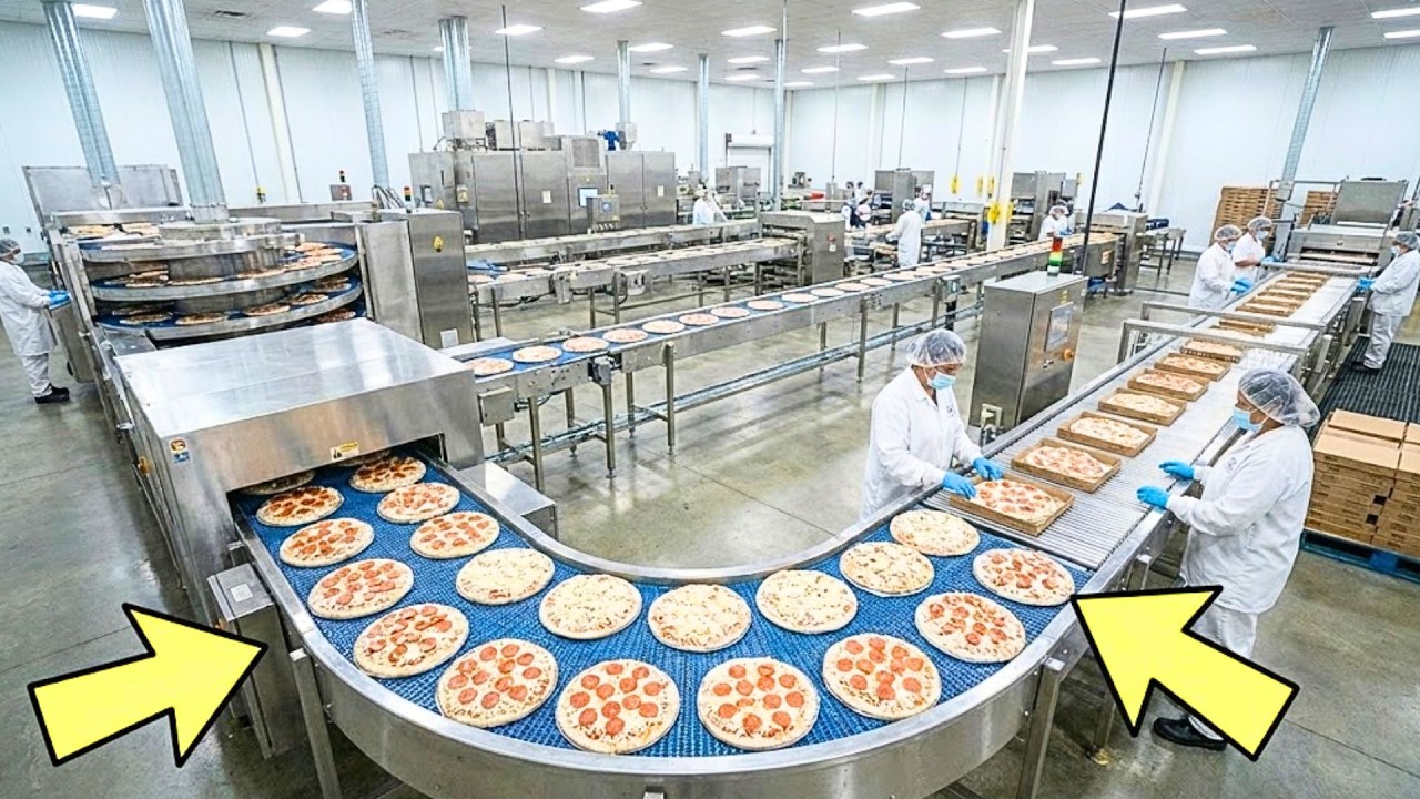 How It's Made the Mass Production of Frozen Pizza in Mega Factory