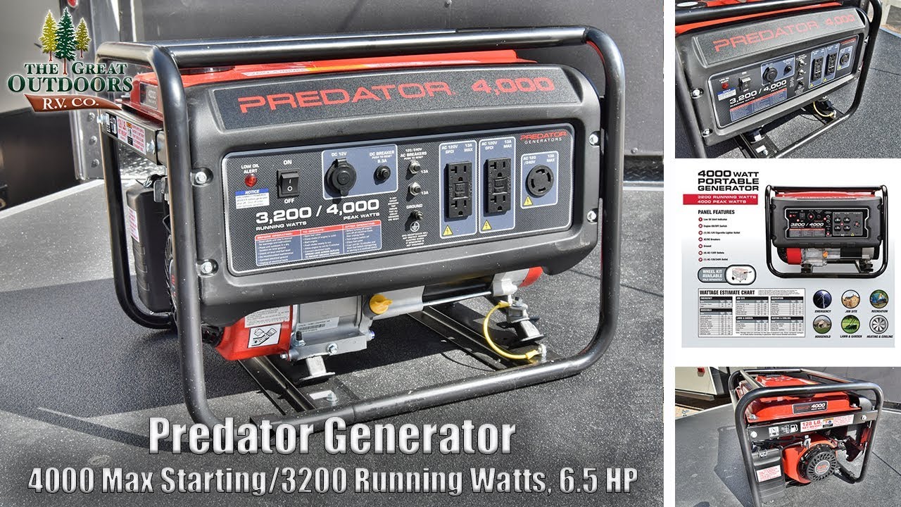 Генератор Predator 4000 Вт (максимальная пусковая мощность) / 3200 Вт (рабочая мощность), 6,5 л.с...
