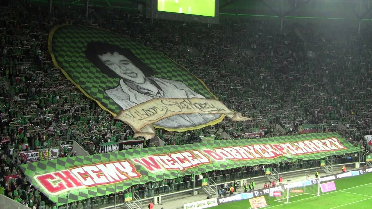 Śląsk Wrocław - Lech Poznań: oprawa kibiców WKS-u