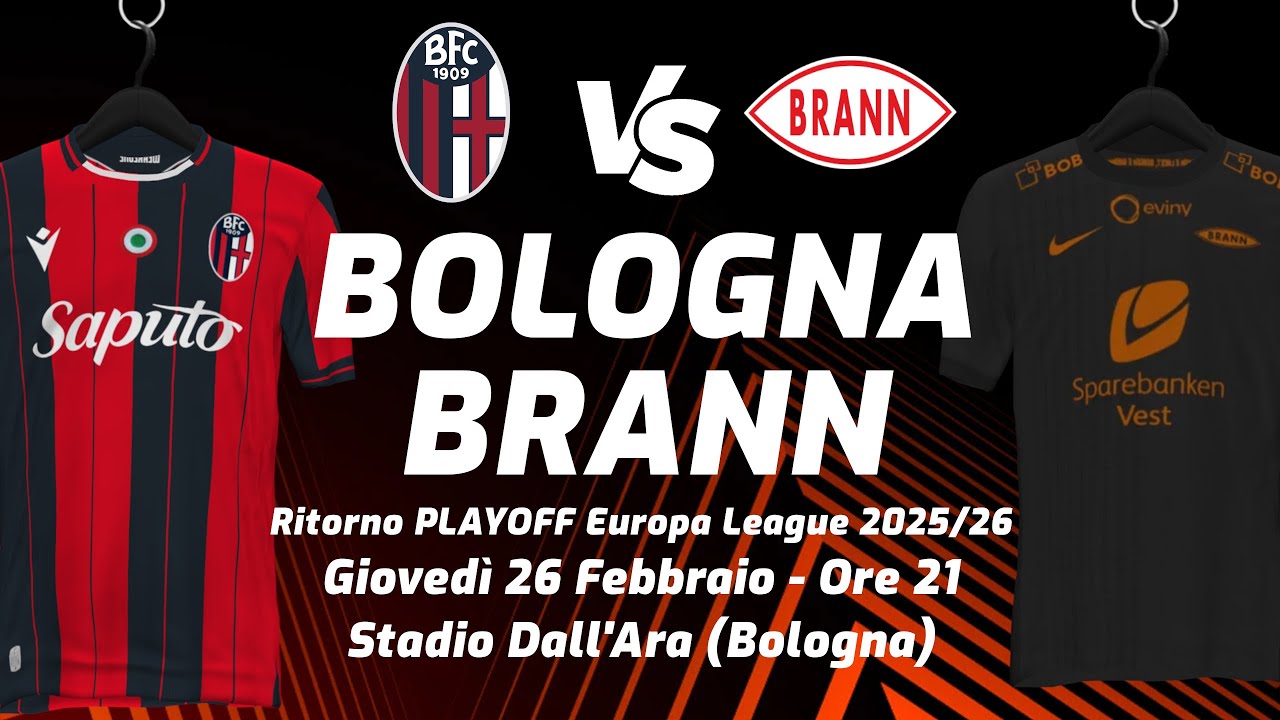 BOLOGNA-BRANN ▪︎ PLAYOFF EUROPA LEAGUE ▪︎ LIVE REACTION, TELECRONACA CON STATISTICHE IN DIRETTA