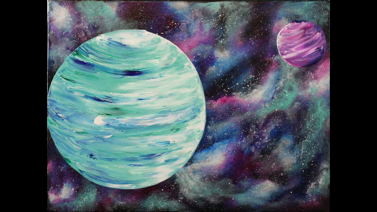 Nebula and Planets Step by Step Acrylic Painting on Canvas for Beginners