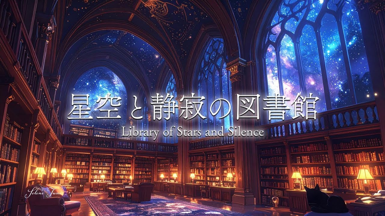 【ピアノBGM】星空と静寂の図書館で集中する心地よい夜｜Calm Piano for Study & Focus