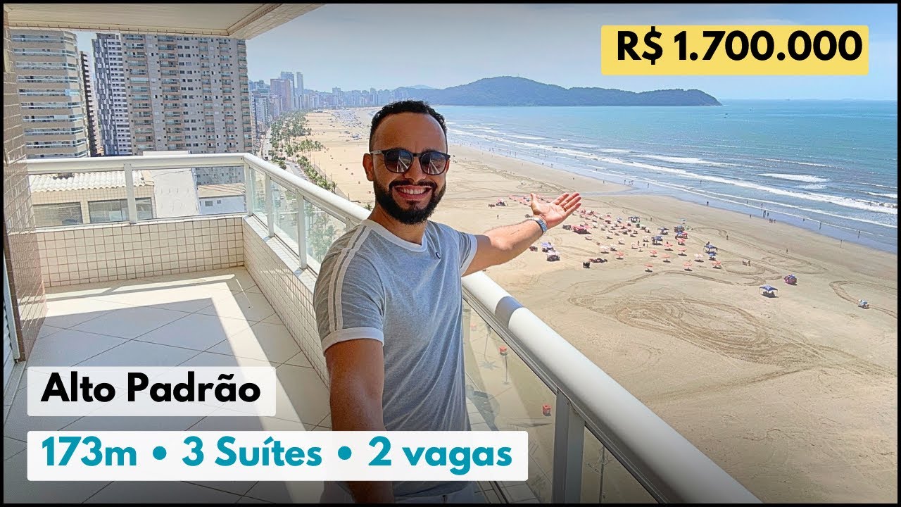 #796 Mega apartamento frente mar com 3 suítes em Praia Grande - SP (Alto Padrão)