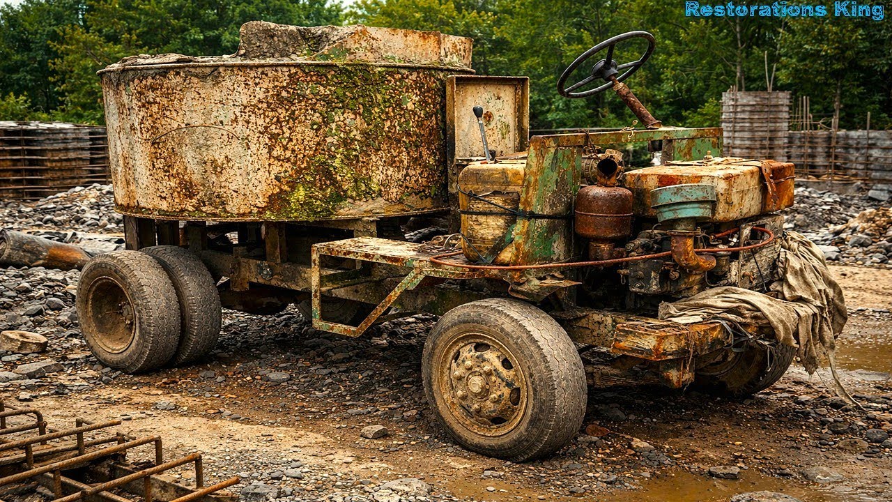 Extreme Restoration of a Giant Concrete Mixer | Severely Rusted & Abandoned for Hundreds of Years