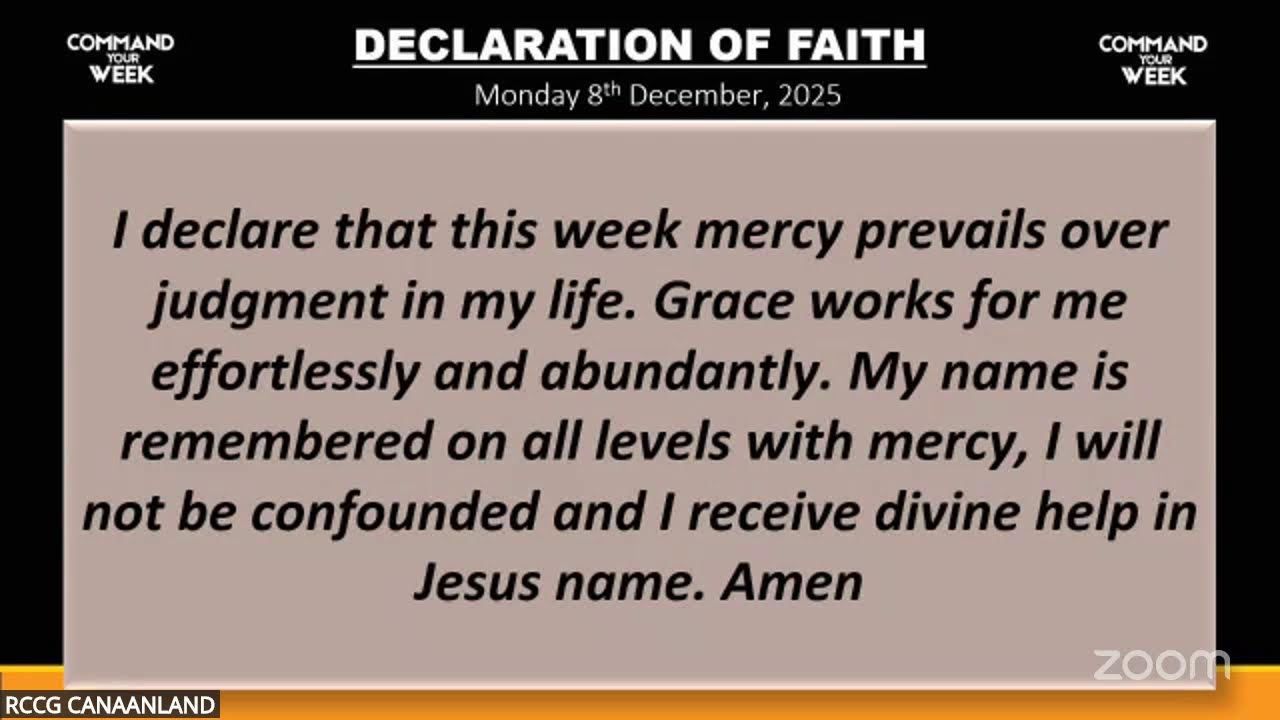 COMMAND YOUR WEEK WITH PASTOR FEMI OBAWEYA || Monday 8th December, 2025
