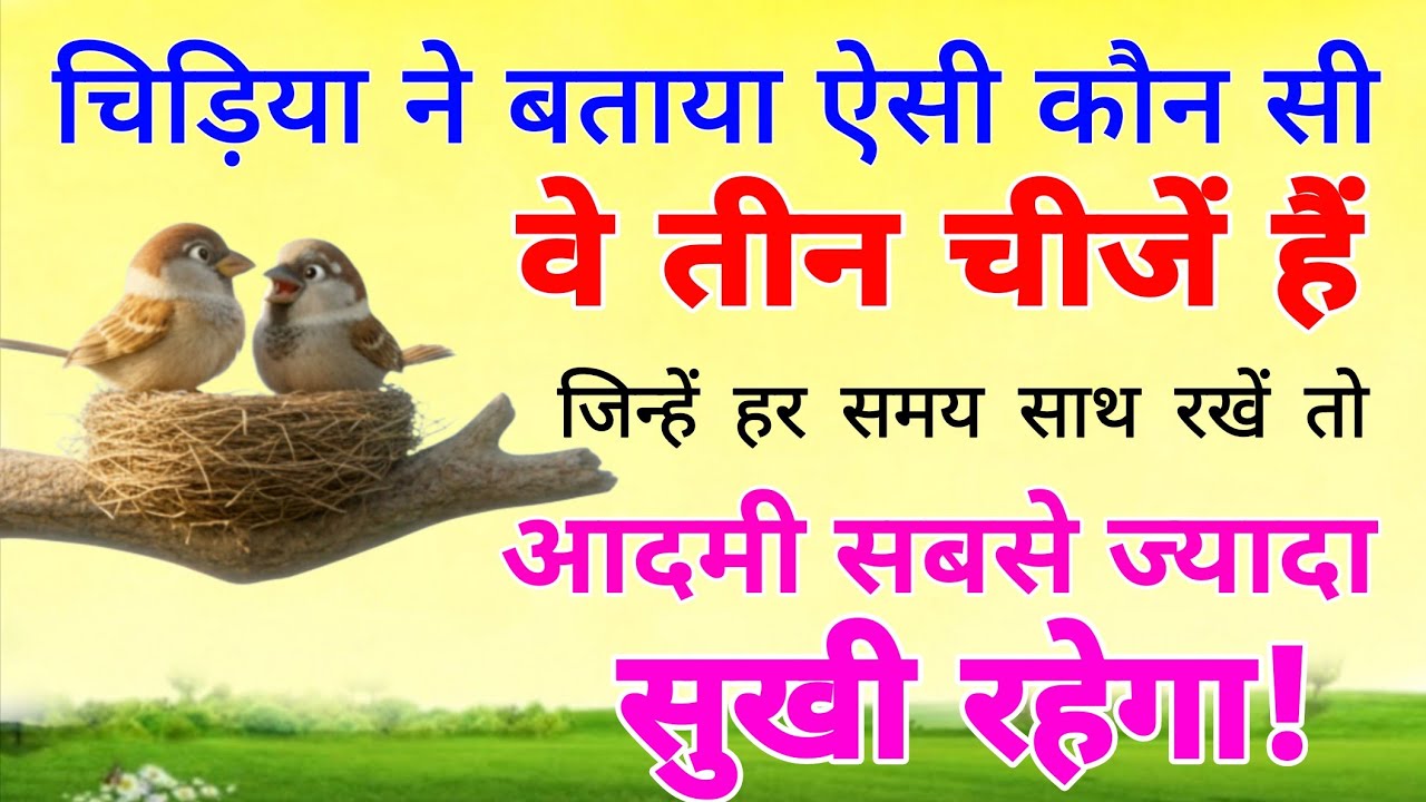 चिड़िया ने बताया ऐसी कौन सी वे तीन चीजें हैं, जिन्हें हर समय साथ रखें तो आदमी सबसे ज्यादा सुखी रहेगा