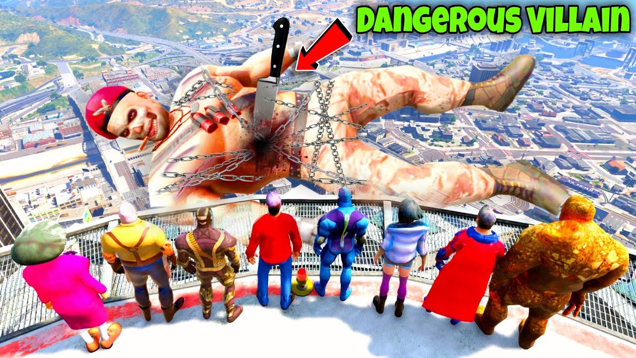 Rip Dangerous Villain! Rope Hero Kill To Villain In Hide And Seek Play | Rope Hero Vice Town Gta 5
