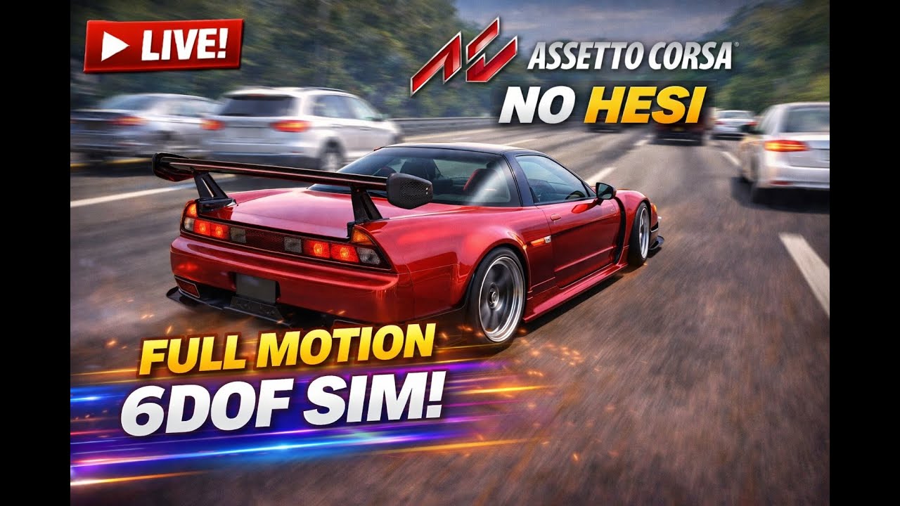 LIVE! 6DOF FULL Motion Sim - No Hesi in Assetto Corsa - Horizontal