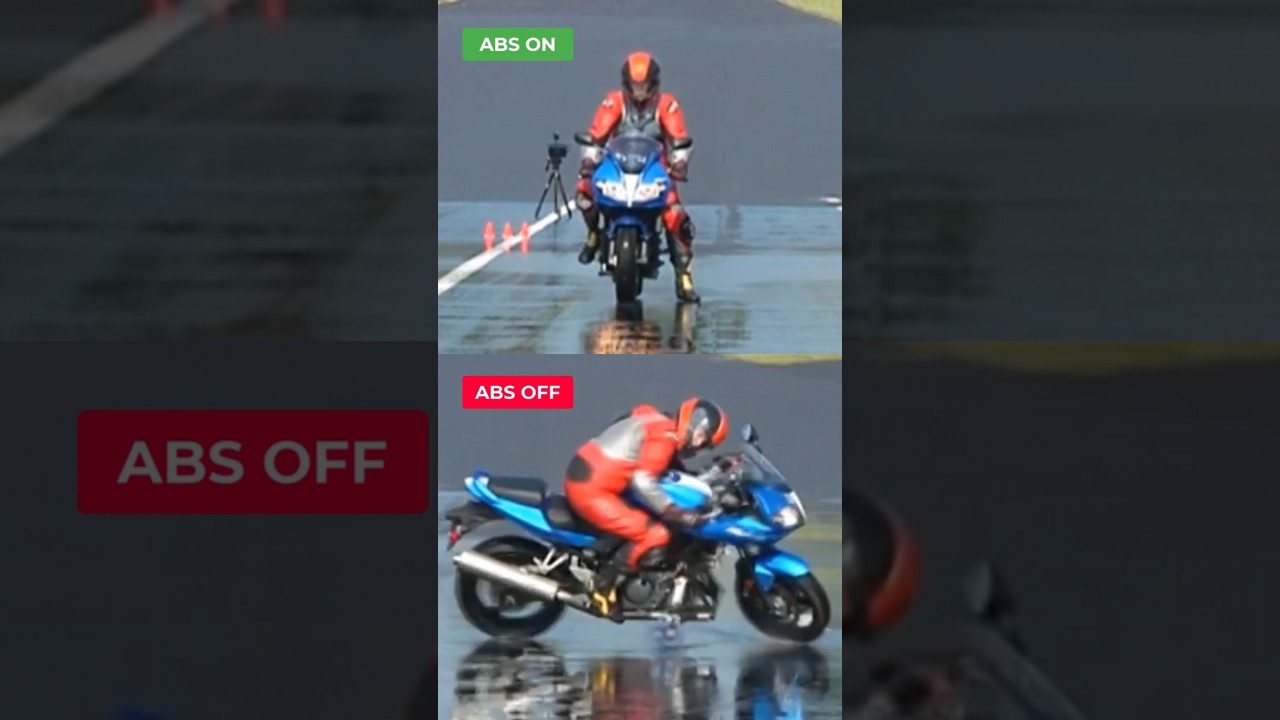 ABS ON vs OFF &ndash; Wet Road Braking Battle!