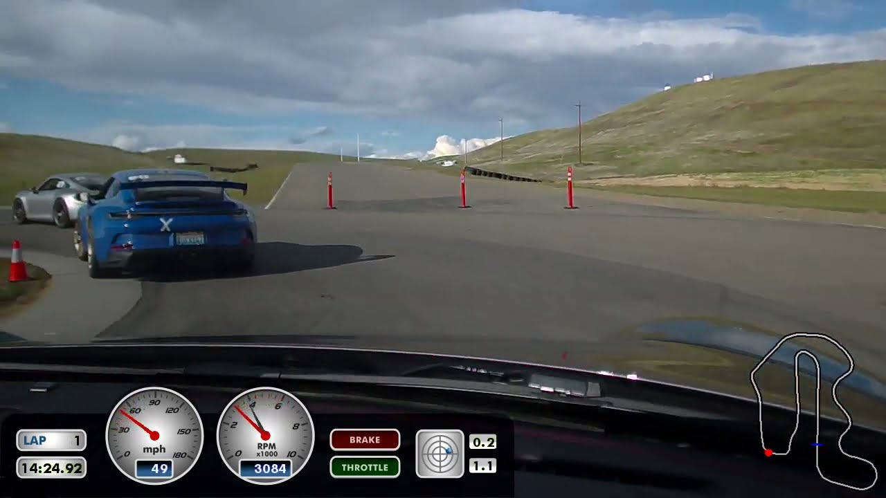 Porsche 991 GT3 vs 992 GT3 Cat and Mouse at Thunderhill West 1.23 AIM Version
