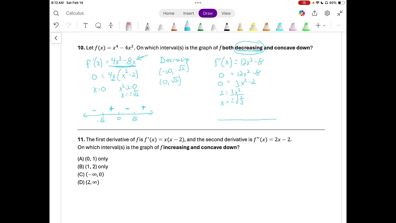 Calculus 5.6 to 5.9 Quiz Review 8-12