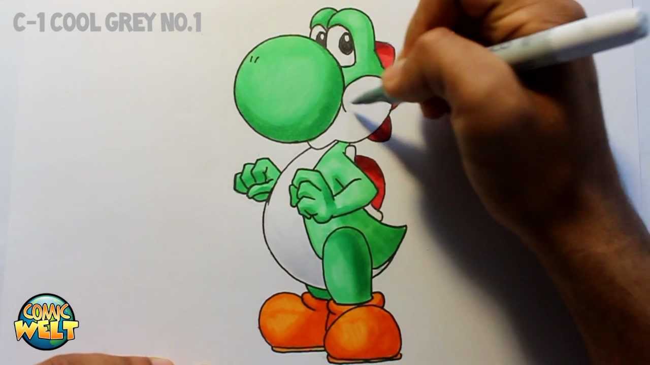 Wie zeichnet man Yoshi [Super Mario] Tutorial