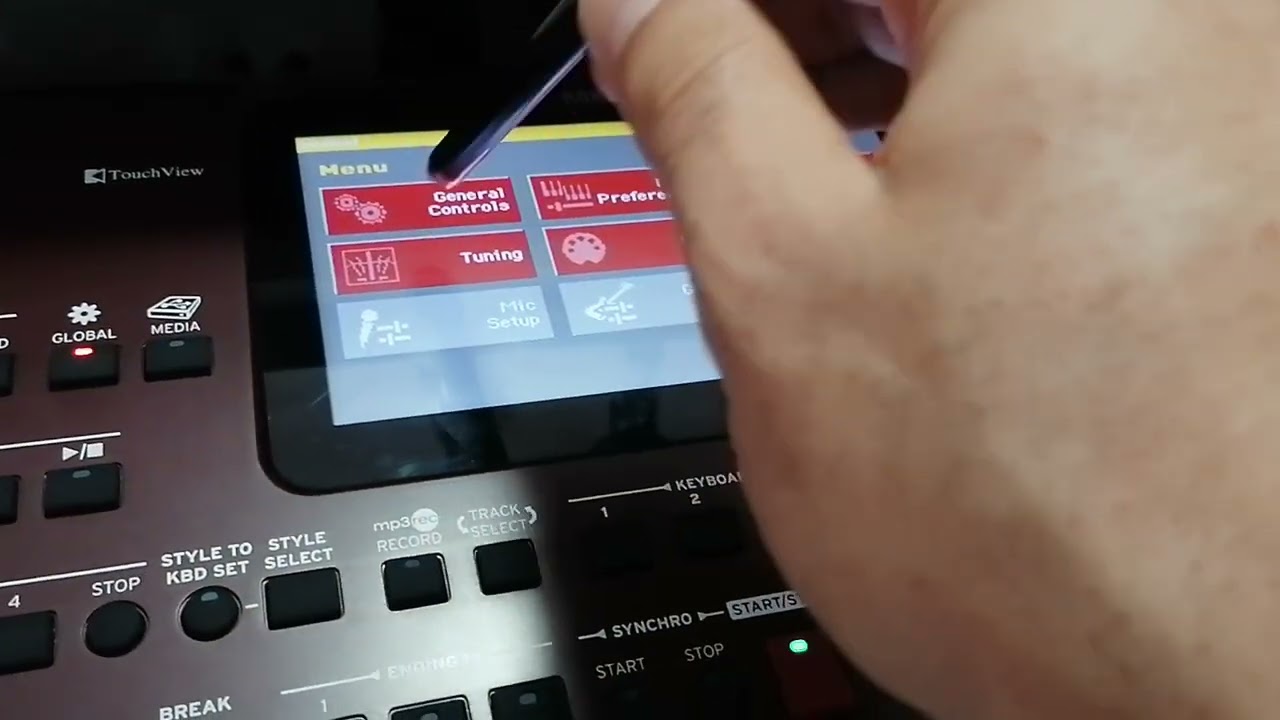 KORG PA700 GLOBAL MENU 3
