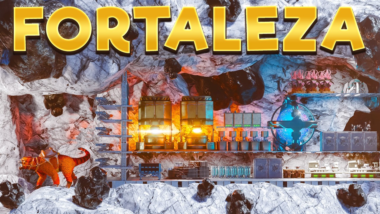 Como un DUO de 16,831 Construye una FORTALEZA en la MEJOR CUEVA de Valguero en Ark PvP...