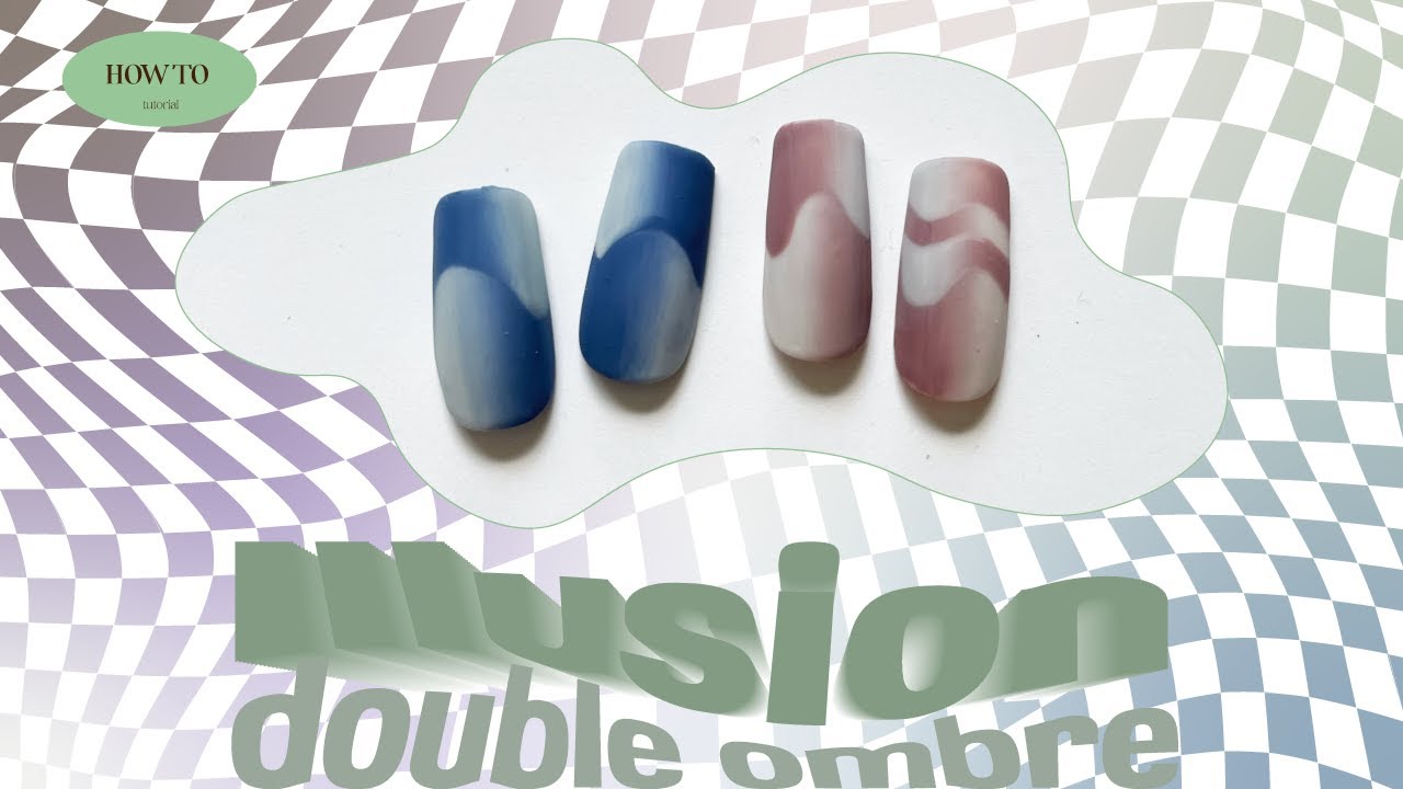 HOW TO/ Easy Viral Optical Illusion Double Ombre French Nails - with a twist! 🏁