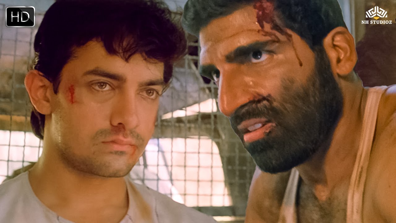 जब बहुत दिनों बाद जेल में मिले दो दुश्मन - बाज़ी मूवी का जबरदस्त सिन - Aamir Khan Fight Scene Baazi