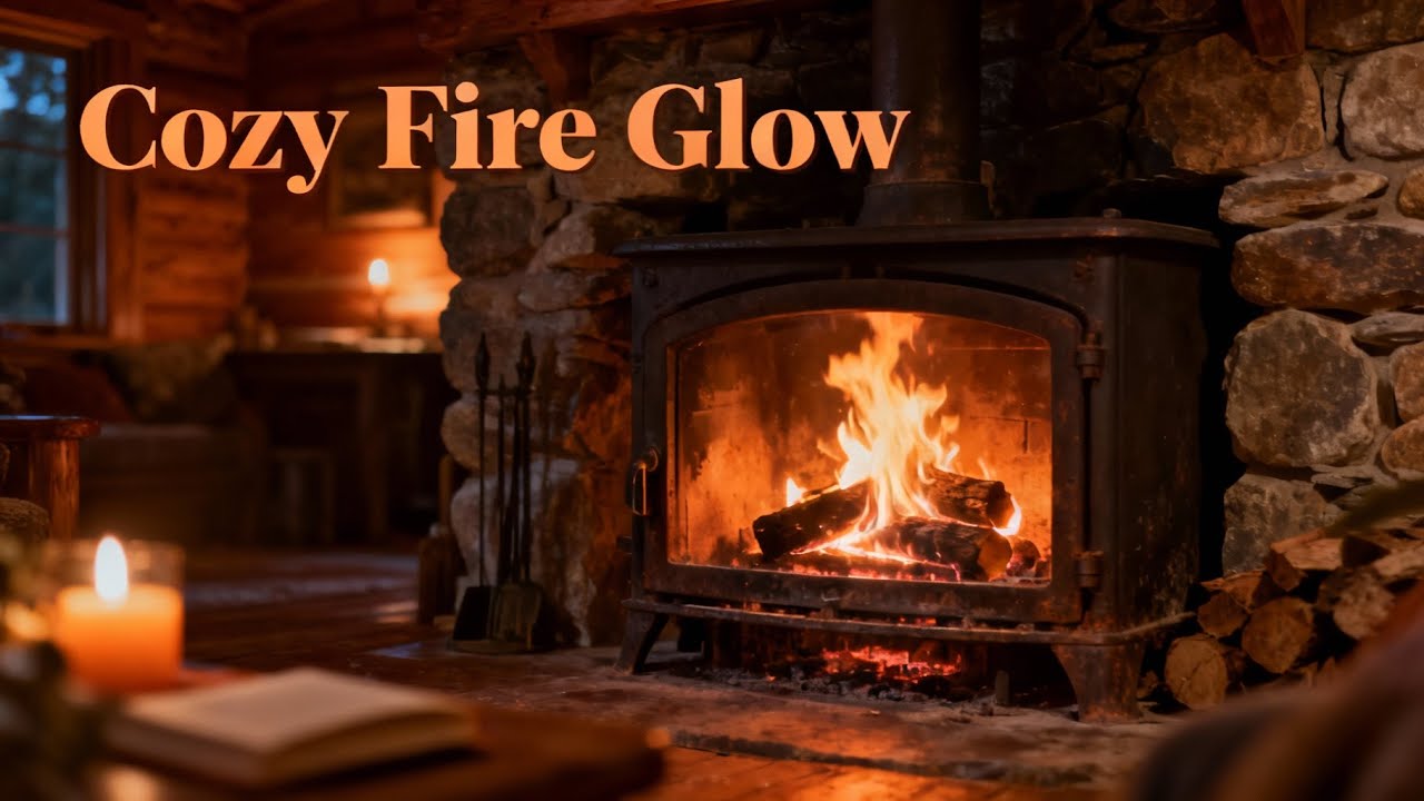 8 Hours of CALMING Fireplace Ambience in a Rustic Cabin Setting