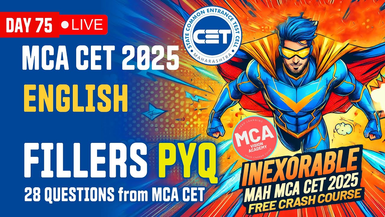 English Fill in the blanks PYQs for MAH MCA CET 2025 | DAY 74 🚀 INEXORABLE Free Crash Course 🔥