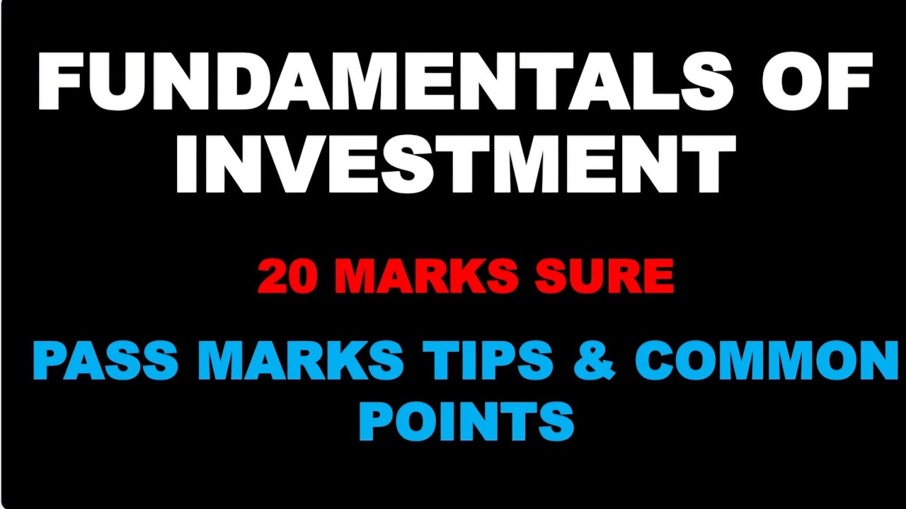 FUNDAMENTALS OF INVESTMENT | COMMON POINTS | SIMPLE | BCOM | CALICUT | SIXTH | IMPORTANT