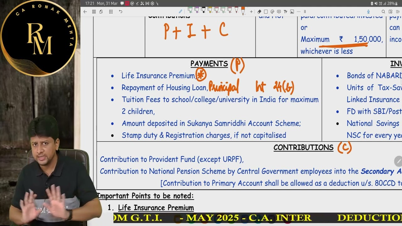 CA INTER - REVISION - DEDUCTIONS + AMT - MAY 2025, SEP 2025 & JANUARY 2026