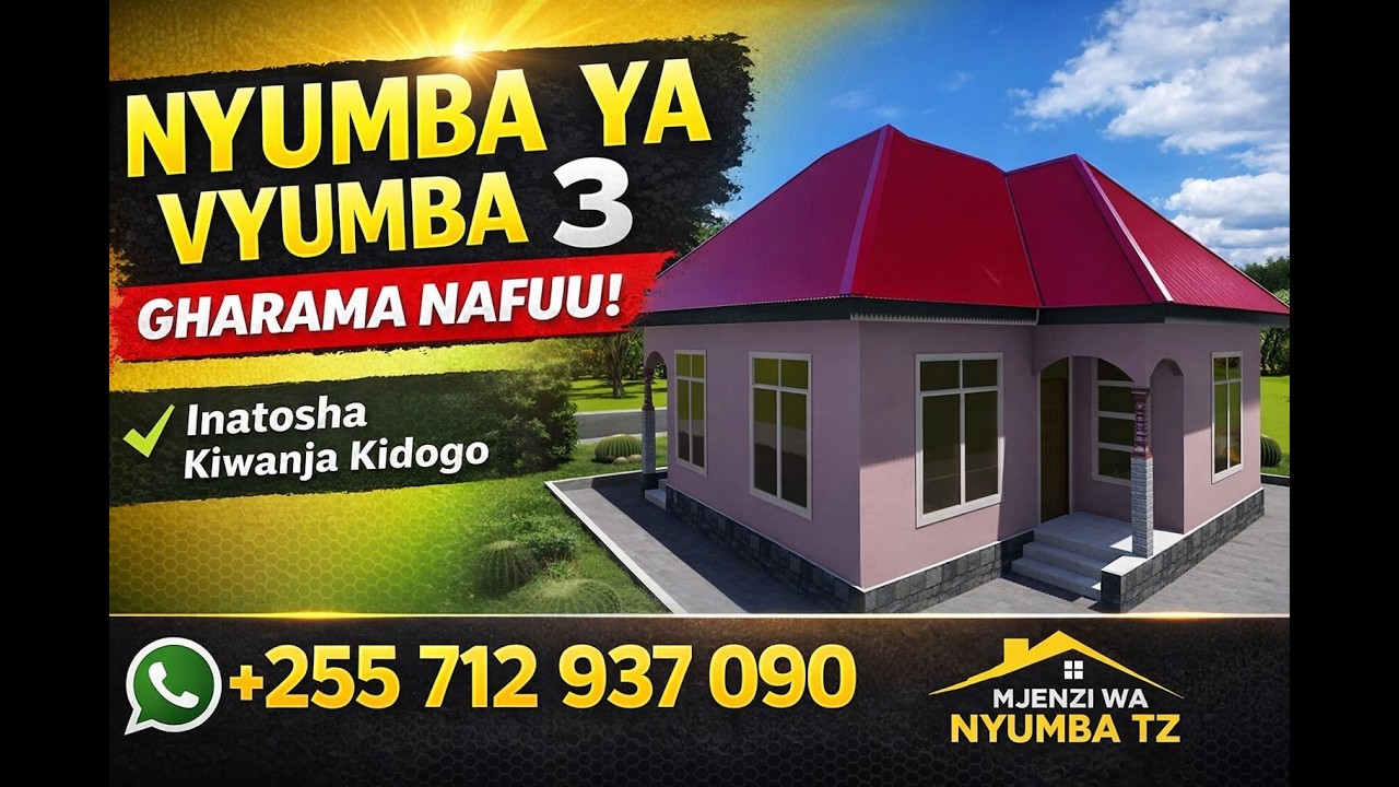RAMANI YA NYUMBA  NDOGO YA VYUMBA 3, GHARAMA NAFUU MUUNDO WA KISASA #RamaniTanzania #construction